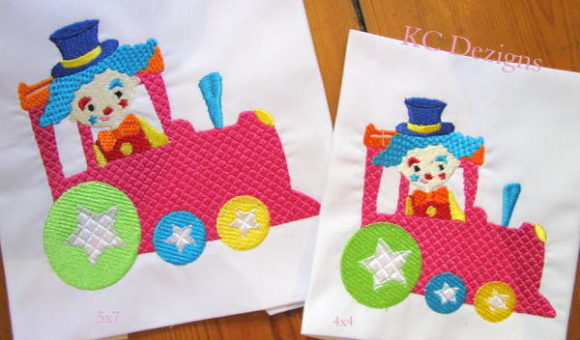 Clown Sitting in Train Embroidery Review
