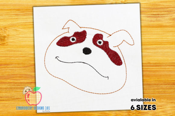 Cute Bulldog Face Sketch Embroidery Review