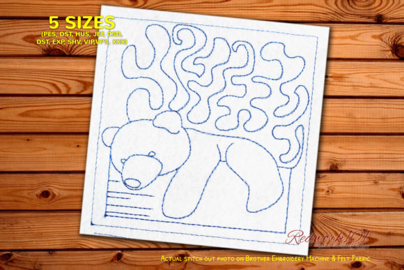 Cute Sleeping Teddy Bear Redwork Review