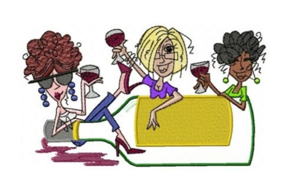 Girlfriends Wine Embroidery Review