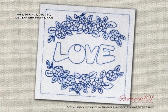 Love with Flower Redwork Review