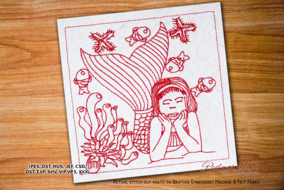 Mermaid and Sea Animals Lineart Review for Embroidery Sellers