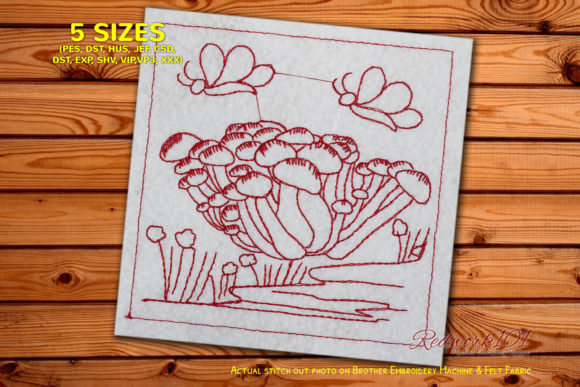 Shimeji Mushroom Embroidery Design Review